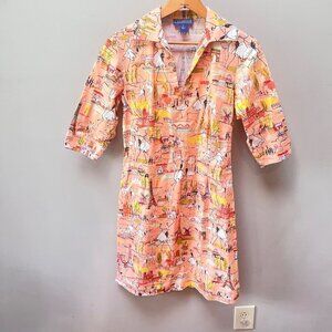 Vintage J. McLaughlin Women's Dress Sz 2 Parisian Ballet Print‎ Dress